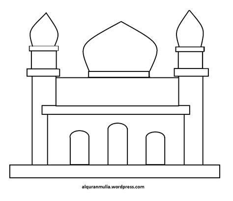 gambar masjid  mewarnai anak tk  koleksi gambar