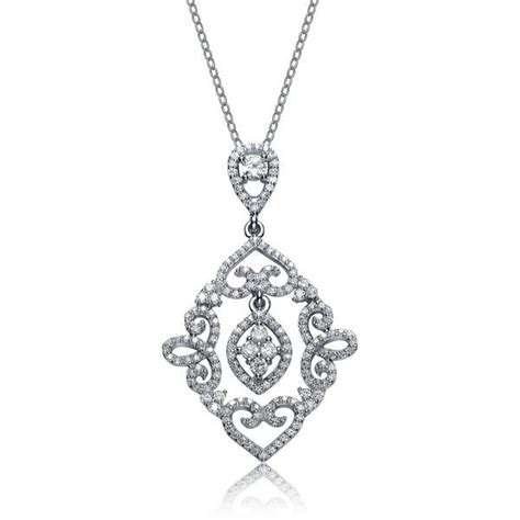 Collette Z Sterling Silver Cz Antique Necklace