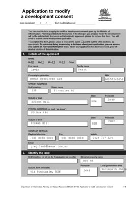 Fillable Online Application To Modify A Development Consent NSW