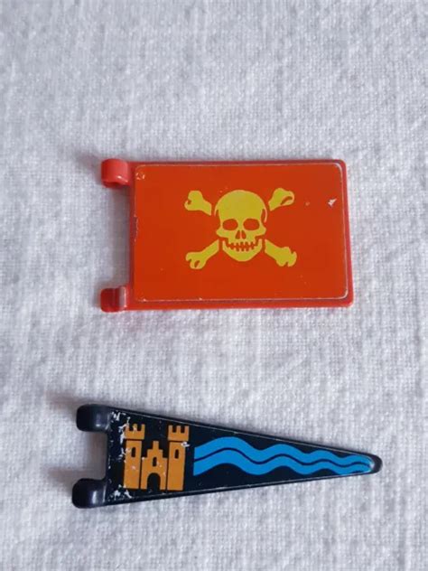 PLAYMOBIL PIÈCES DÉTACHÉES drapeaux bateau pirate 3550 vintage EUR 6 00