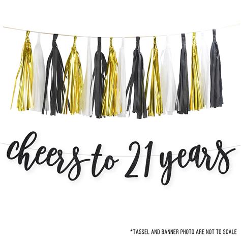 Cheers To 21 Years Banner 21st Birthday Party 21st Etsy