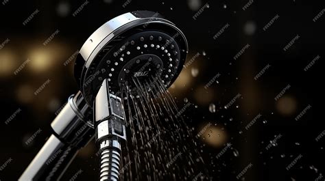 3d Photo Of A Black And White Bathroom Equipment For Hygienic Showering