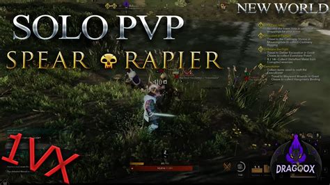 Solo Outnumbered Spear Rapier Pvp Build New World Dragoox Youtube