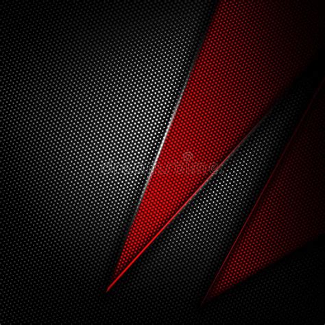 Fundo Vermelho E Preto Da Fibra Do Carbono Ilustração Stock