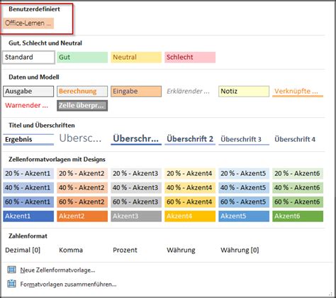 Excel Benutzerdefinierte Zellenformatvorlage Erstellen Und L Schen