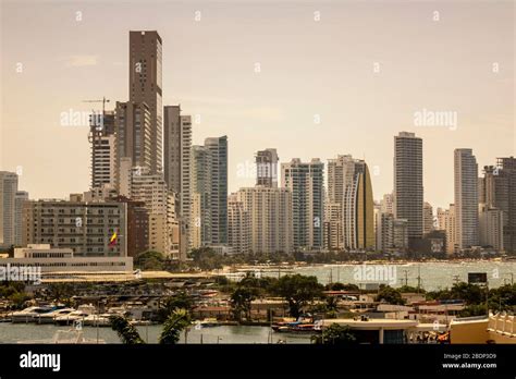 Cartagena Colombia January 23 2020 The Skyline Of The New City Of