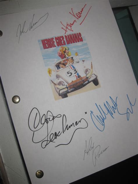 Herbie Goes Bananas Signed Film Movie Script Screenplay Autographs X5