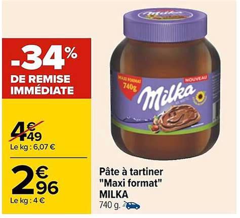 Promo P Te Tartiner Maxi Format Milka De Remise Imm Diate Chez