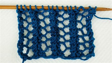 Grid Lace Stitch A Reversible 1 Row Repeat Knitting Pattern