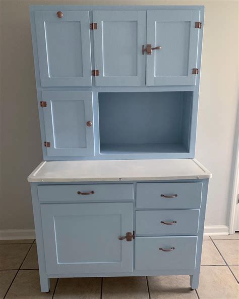 Restored Hoosier Cabinet From 1920s Original Hardware Repainted With