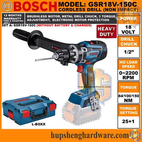 Bosch Gsr18v 150c Set A 18v Brushless Motor 2200rpm 84 100 150nm