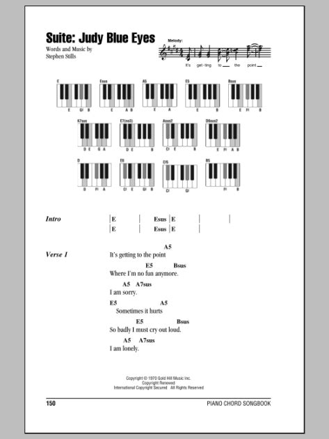 Suite Judy Blue Eyes Piano Chords Lyrics Zzounds