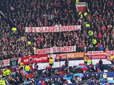 Watch 50 £ Glazers Overkill Bayern Munich Fans Berate Manchester