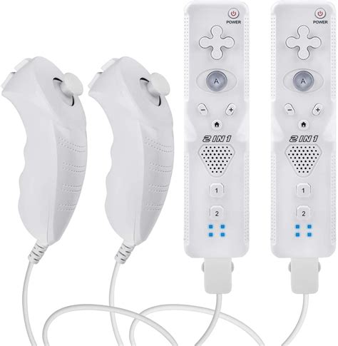 TechKen 2-Pack Wii Remote and Nunchuk Controller with Motion Plus ...