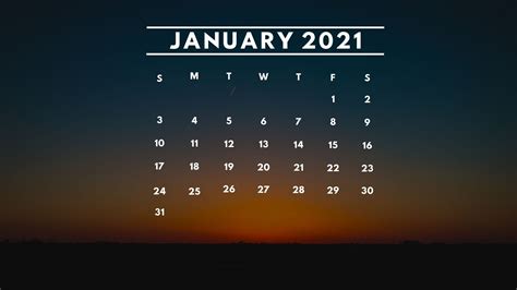 20+ January 2021 Calendar Big Numbers - Free Download Printable ...