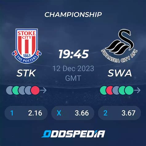 Stoke City Vs Swansea City Predictions Odds Live Score Stats