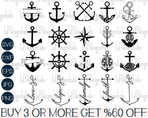 Anchor SVG Bundle, Nautical SVG, Ship Wheel SVG, Compass Svg, Anchor ...