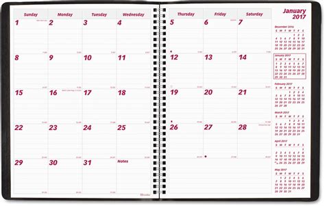 Brownline Cb1262blk Essential Collection 14 Month Ruled Planner 11 X 8 1 2 Black