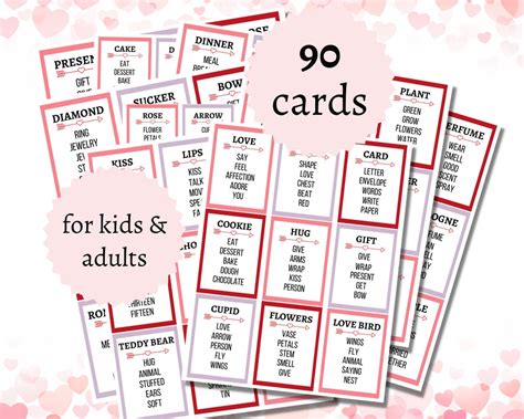 Valentines Day Taboo Game Printable Valentines Day Party Game