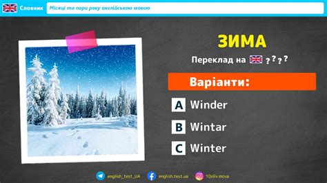 ЗИМА англійською мовою ТЕСТ Англійські слова на тему Місяці та