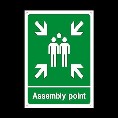 Fire Assembly Muster Point Plastic Sign With 4 Pre Drilled Holes Fire