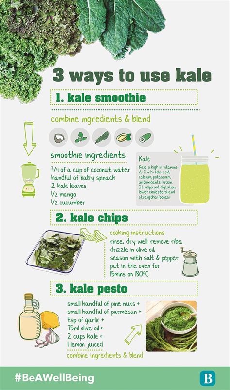 Infographic 3 Delicious Ways To Eat Kale Kale Nutrition Facts Kale