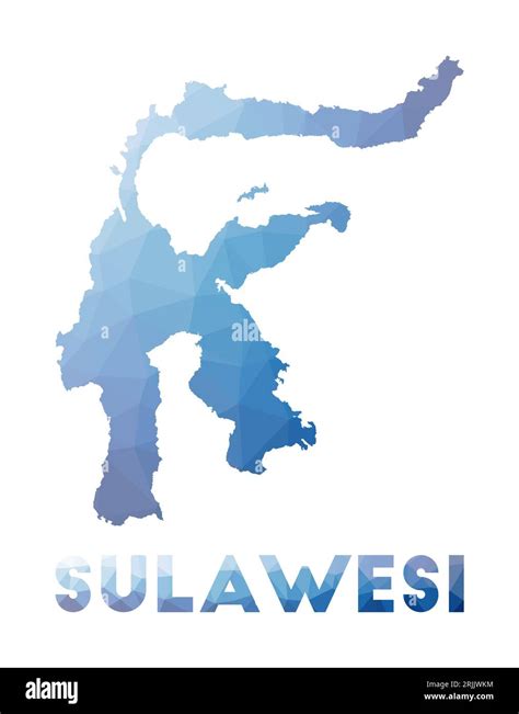 Low Poly Map Of Sulawesi Geometric Illustration Of The Island