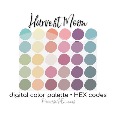 Boho Digital Color Palette Color Chart Goodnotes Tool Etsy