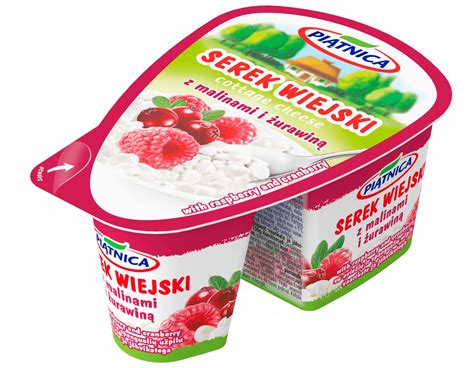 OSM PIATNICA COTTAGE CHEESE WITH RASPBERRIES AND CRANBERRIES Smakołyk