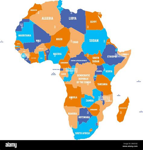 Vector Map Africa Continent Countries Capitals Main Cities 50 Off