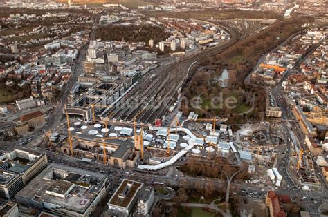 Luftaufnahme Stuttgart Bauarbeiten Stuttgart 21 Am Hauptbahnhof In