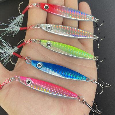 5 Pack Vertical Diamond Jig Metal Jig Jigging Spoon Lure Long Casting