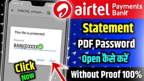 Airtel Payment Bank Statement Pdf Password How To Open Airtel Payment