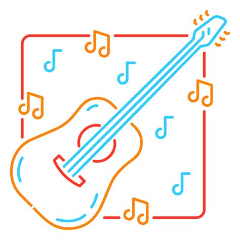 Acoustic Guitar And Music Notes PNG & SVG Design For T-Shirts