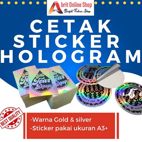 Jual CETAK STIKER HOLOGRAM BISA CUSTOM STICKER GOLD SILVER UKURAN