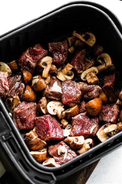 Air Fryer Steak Bites And Mushrooms Diethood