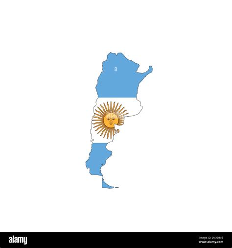 Argentina national flag in a shape of country map Stock Vector Image ...