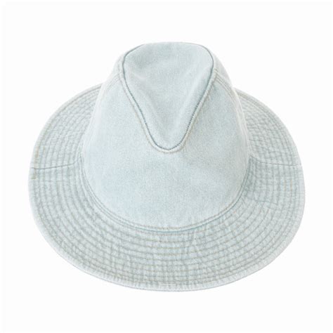 Denim Fedora Hat Plain Stitch Washed Short Wide Brim Panama Hat Withmoons