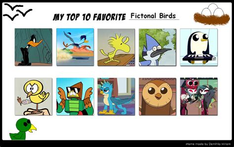 10 Favorite Cartoon Bird Characters by Matthiamore on DeviantArt