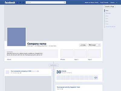 Facebook Timeline template freebie by Maros Holly - Dribbble