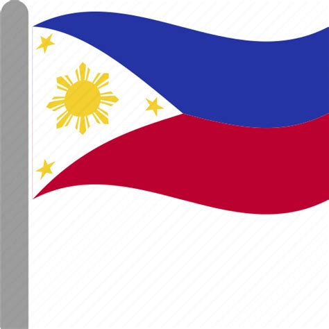 Country Flag Philippine Philippines Phl Pole Waving Icon