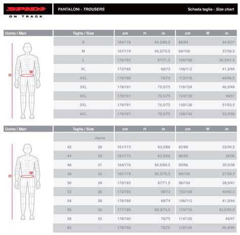 Spidi Size Chart