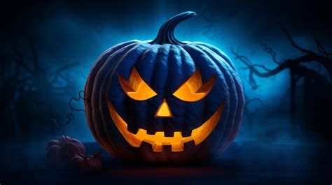 Premium Ai Image Halloween Background Spooky Pumpkin With Moon And