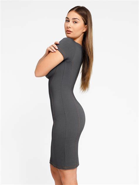 The Shapewear Dress Denim Midi Popilush®