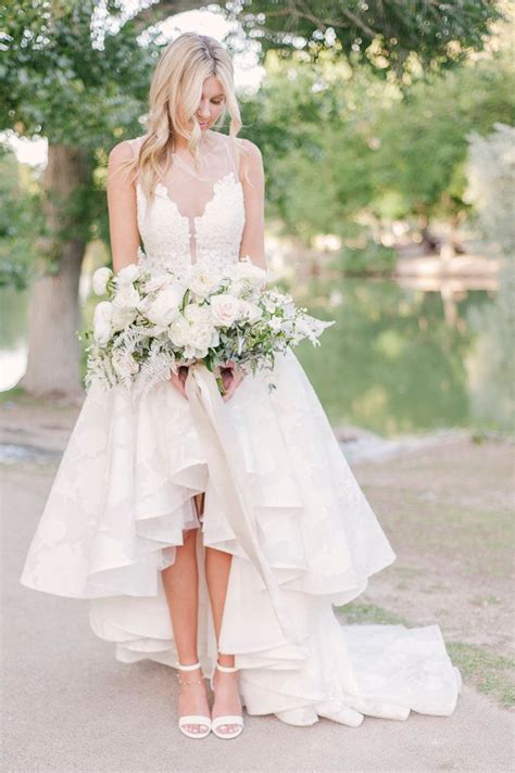 Short Elopement Dress High Low Wedding Dress For Elopement Wedding Dresses High Low Hi Low