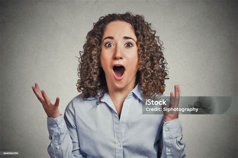 Woman Looking Surprised In Full Disbelief Stock Photo Download Image