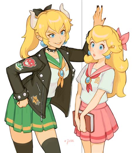 Princess Peach And Bowsette Mario And 1 More Drawn By Jivke Danbooru