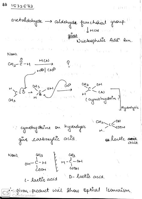 Acetaldehyde Reaction