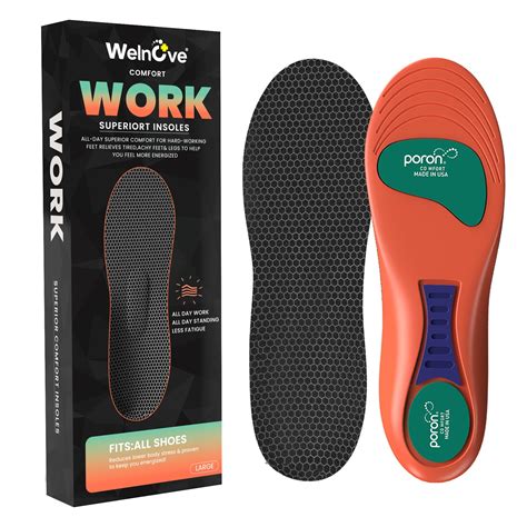 Amazon.com: Work Insoles for Women Men Shoe - Welnove All-Day Comfort