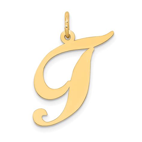 Icecarats 14k Yellow Gold Large Script Letter T Initial Monogram Name